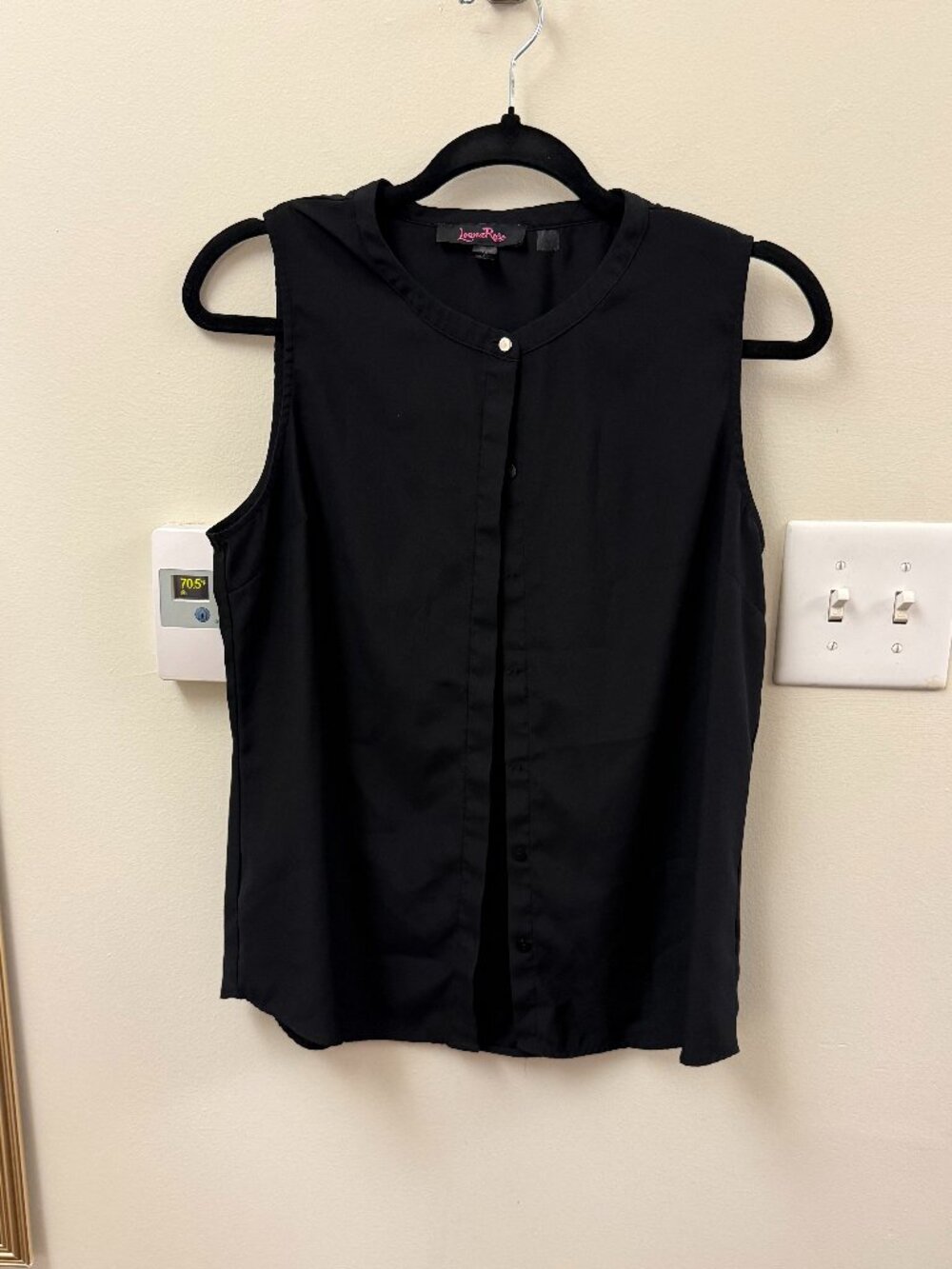 black button-up blouse